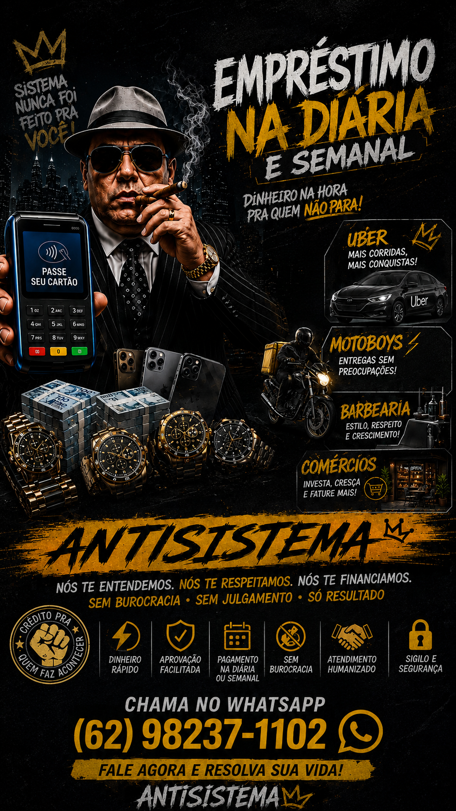Empréstimo na diária e semanal - Antisistema